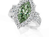 White gold Fancy Green Emerald  Halo Diamond Engagement Ring with Split Shank and Four-Prong Setting_55