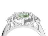 White gold Fancy Green Emerald  Halo Diamond Engagement Ring with Split Shank and Four-Prong Setting_58