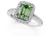 White gold Fancy Green Emerald  Halo Diamond Pavé Solitaire Ring_40
