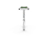 White gold Fancy Green Emerald  Halo Diamond Pavé Solitaire Ring_41