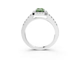 White gold Fancy Green Emerald  Halo Diamond Pavé Solitaire Ring_42