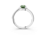 White gold Fancy Green Emerald  Halo Diamond Ring with Round Cluster Setting, Solitaire Band, and Four-Prong Setting_52
