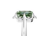 White gold Fancy Green Emerald  Halo Diamond Ring with Round Cluster Setting, Solitaire Band, and Four-Prong Setting_54