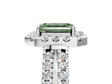 White gold Fancy Green Emerald  Halo Diamond Split Shank Engagement Ring with Prong Setting_62