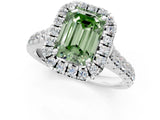 White gold Fancy Green Emerald  Halo Pavé Diamond Engagement Ring with Four-Prong Setting_27