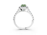 White gold Fancy Green Emerald  Halo Pavé Diamond Engagement Ring with Four-Prong Setting_28
