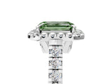 White gold Fancy Green Emerald  Halo Pavé Diamond Engagement Ring with Four-Prong Setting_31
