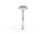 White gold Fancy Green Emerald  Halo Pavé Diamond Engagement Ring with Four-Prong Setting_45
