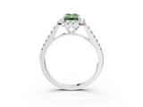 White gold Fancy Green Emerald  Halo Pavé Diamond Engagement Ring with Four-Prong Setting_46