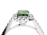 White gold Fancy Green Emerald  Halo Pavé Diamond Engagement Ring with Four-Prong Setting_47