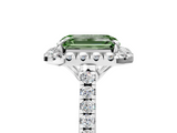 White gold Fancy Green Emerald  Halo Pavé Diamond Engagement Ring with Four-Prong Setting_48