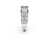 White gold Fancy Green Emerald  Halo Pave Diamond Engagement Ring with Milgrain Detailing_72