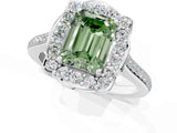 White gold Fancy Green Emerald  Halo Round Diamond Pave Band with Four-Prong Setting_51