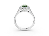 White gold Fancy Green Emerald  Halo Split Shank Diamond Engagement Ring with Pave Band and Four-Prong Setting_56