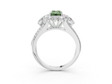 White gold Fancy Green Emerald  Halo Split Shank Diamond Engagement Ring with Prong Setting_21