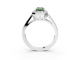 White gold Fancy Green Emerald  Halo Split Shank Diamond Ring with Four-Prong Setting_35