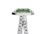 White gold Fancy Green Emerald  Halo Split Shank Diamond Ring with Pavé Setting_31