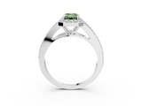 White gold Fancy Green Emerald  Halo Split Shank Diamond Ring with Prong Setting_23