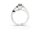 White gold Fancy Green Emerald  Halo Split Shank Pave Diamond Ring with Four-Prong Setting_52