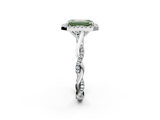 White gold Fancy Green Emerald  Halo Twist Band Solitaire Ring_21