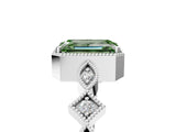 White gold Fancy Green Emerald  Milgrain Marquise Diamond Twist Band Ring_67