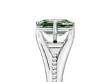 White gold Fancy Green Emerald  Solitaire Beaded Band Six-Prong Setting_5