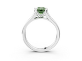 White gold Fancy Green Emerald  Solitaire Bezel-Set Diamond Ring with Channel-Set Band_37