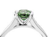 White gold Fancy Green Emerald  Solitaire Bezel-Set Diamond Ring with Channel-Set Band_38