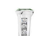 White gold Fancy Green Emerald  Solitaire Bezel-Set Diamond Ring with Channel-Set Band_39