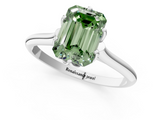 White gold Fancy Green Emerald  Solitaire Cathedral Diamond Ring with Six-Prong Setting_18