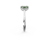 White gold Fancy Green Emerald  Solitaire Cathedral Diamond Ring with Six-Prong Setting_19