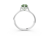 White gold Fancy Green Emerald  Solitaire Cathedral Diamond Ring with Six-Prong Setting_20
