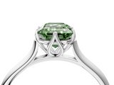 White gold Fancy Green Emerald  Solitaire Cathedral Diamond Ring with Six-Prong Setting_21