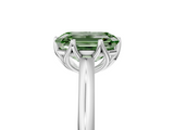 White gold Fancy Green Emerald  Solitaire Cathedral Diamond Ring with Six-Prong Setting_22