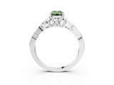 White gold Fancy Green Emerald  Solitaire Celtic Knot Engagement Ring with Four-Prong Setting_77