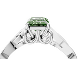 White gold Fancy Green Emerald  Solitaire Celtic Knot Engagement Ring with Four-Prong Setting_78