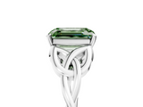 White gold Fancy Green Emerald  Solitaire Celtic Knot Engagement Ring with Four-Prong Setting_78