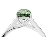 White gold Fancy Green Emerald  Solitaire Channel-Set Diamond Engagement Ring with Four-Prong Setting_36