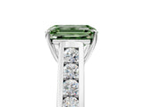 White gold Fancy Green Emerald  Solitaire Channel-Set Diamond Engagement Ring with Four-Prong Setting_37