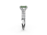 White gold Fancy Green Emerald  Solitaire Chevron Pave Diamond Engagement Ring with Six-Prong Setting_5