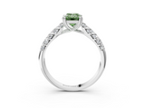 White gold Fancy Green Emerald  Solitaire Chevron Pave Diamond Engagement Ring with Six-Prong Setting_6