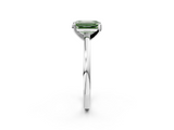 White gold Fancy Green Emerald  Solitaire Diamond Engagement Ring with Four-Prong Setting on a Classic Band_5