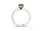 White gold Fancy Green Emerald  Solitaire Diamond Engagement Ring with Four-Prong Setting on a Classic Band_6