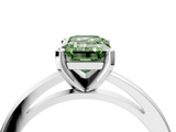White gold Fancy Green Emerald  Solitaire Diamond Engagement Ring with Four-Prong Setting on a Classic Band_7