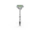 White gold Fancy Green Emerald  Solitaire Diamond Engagement Ring with Pave Band and Six-Prong Setting_22