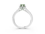 White gold Fancy Green Emerald  Solitaire Diamond Engagement Ring with Pave Band and Six-Prong Setting_23