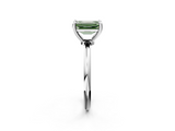 White gold Fancy Green Emerald  Solitaire Diamond Ring with 4-Prong Setting on a Classic Band_5
