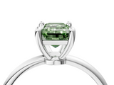White gold Fancy Green Emerald  Solitaire Diamond Ring with 4-Prong Setting on a Classic Band_7