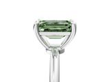 White gold Fancy Green Emerald  Solitaire Diamond Ring with 4-Prong Setting on a Classic Band_8