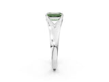 White gold Fancy Green Emerald  Solitaire Diamond Ring with Cathedral Band and Four-Prong Setting_68